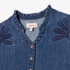 Robe Fille En Jean Brodé Bleue Catimini -KIALLA Vetements Magasin 0408254 800