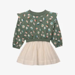 Robe Bébé Fille Trompe-l'oeil Herbier Verte Catimini