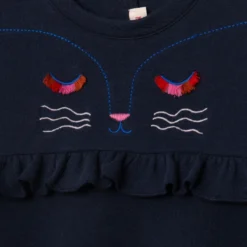 Robe Fille Broderie Chat Catimini -KIALLA Vetements Magasin 0413992 800