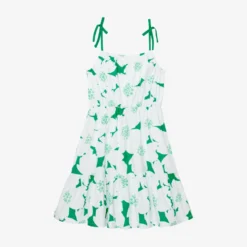 Robe Fille Maxi Fleurs Verte Catimini -KIALLA Vetements Magasin 0415263 800