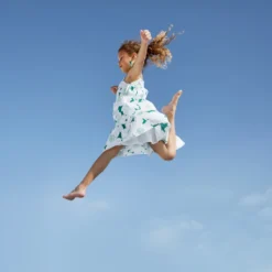 Robe Fille Maxi Fleurs Verte Catimini -KIALLA Vetements Magasin 0415265 800