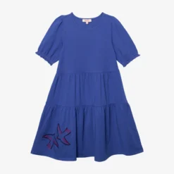 Robe Fille Manches Ballon Bleuee Catimini