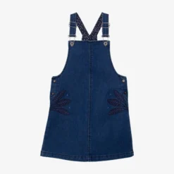 Robe-salopette Fille Jean Brodé Bleue Catimini -KIALLA Vetements Magasin 0415625 800 1