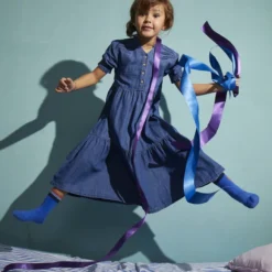 Robe Fille En Jean Brodé Bleue Catimini -KIALLA Vetements Magasin 0415629 800