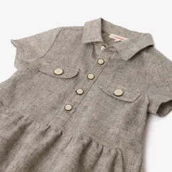 Robe Chemise Fille En Toile Dorée Catimini -KIALLA Vetements Magasin 0416054 800