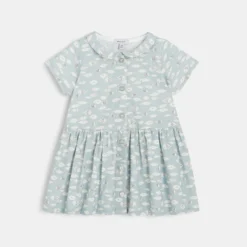 Robe Chemisier Bébé Fille En Twill Bleue Absorba -KIALLA Vetements Magasin 0416155 800 1