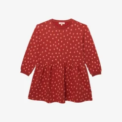 Robe Fille Brique Imprimé Bicolore En Coton Recyclé Rouge Catimini -KIALLA Vetements Magasin 0416213 800 1