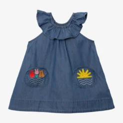 Robe Bébé Fille Jean Volant Bleuee Catimini