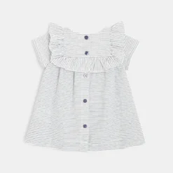 Robe à Rayures Et Bloomer Bébé Fille Bleue Absorba -KIALLA Vetements Magasin 0416492 800