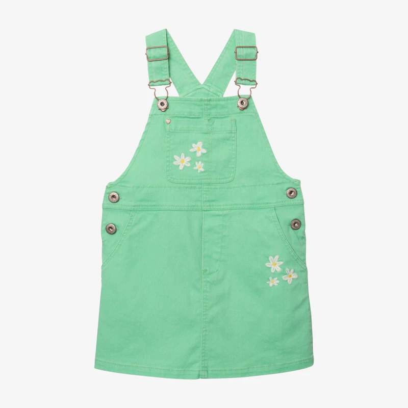 Robe-salopette Fille Brodée Verte Catimini 1 Robe-salopette Fille Brodée Verte Catimini