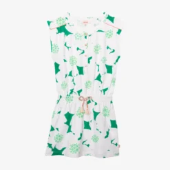 Robe T-shirt Fille Maxi Fleurs Verte Catimini