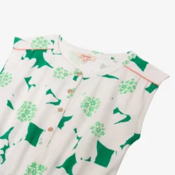 Robe T-shirt Fille Maxi Fleurs Verte Catimini -KIALLA Vetements Magasin 0419453 800