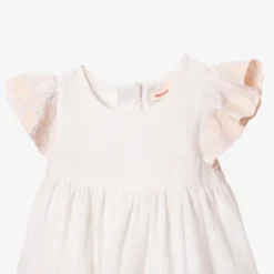 Robe Bébé Fille Manches Brodées Blanche Catimini -KIALLA Vetements Magasin 0419602 800