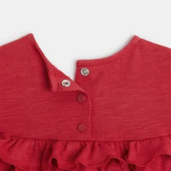 Robe Bébé Fille Rouge Uni En Coton Bébé Fille Absorba -KIALLA Vetements Magasin 0419852 800