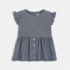 Robe Sans Manches Bébé Fille En Chambray Bleue Absorba