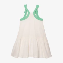 Robe Fille Bicolore écru Et Verte Catimini -KIALLA Vetements Magasin 0420279 800