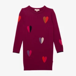 Robe Fille Jacquard Coeurs Violette Catimini