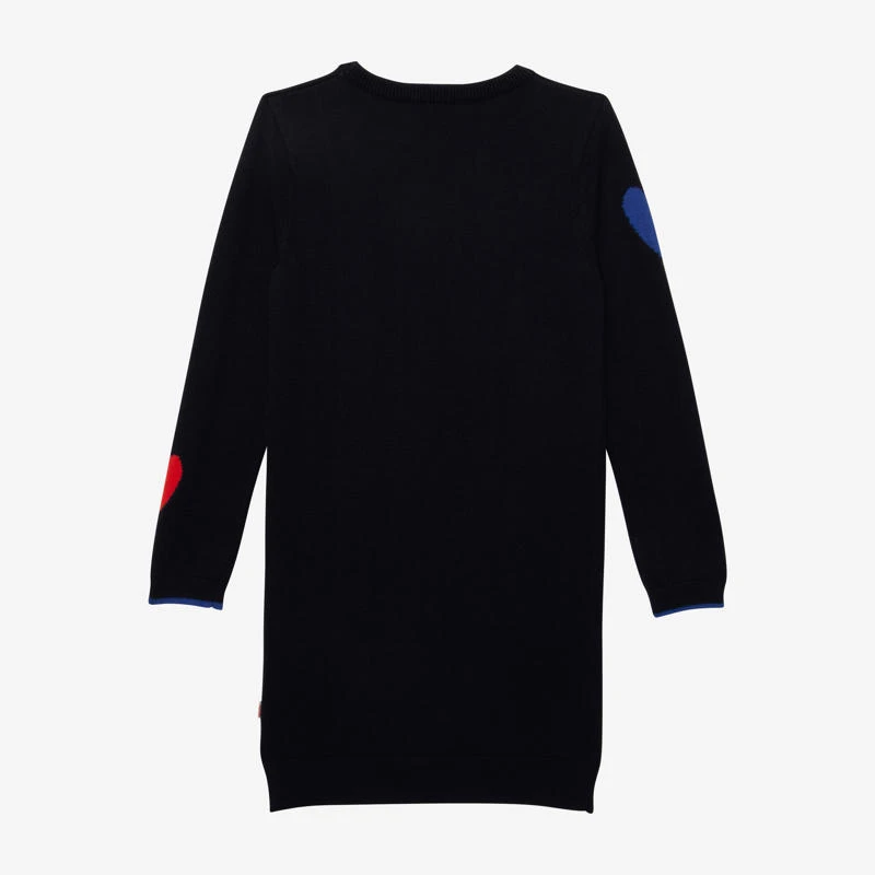 Robe Fille Jacquard Coeurs Marine Bleue Catimini 3 Robe Fille Jacquard Coeurs Marine Bleue Catimini – Image 3