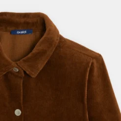 Robe-chemise En Velours Côtelé Marron Fille -KIALLA Vetements Magasin 0421420 800