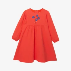 Robe Fille Maille Tubique Brodée Rouge Catimini -KIALLA Vetements Magasin 0422144 800 1