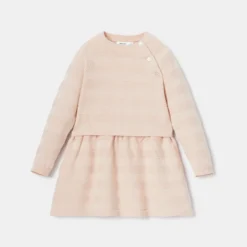 Robe-pull En Tricot Côtelé Rose Bébé Fille Absorba