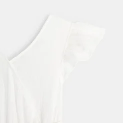 Robe Effet Croisé Gaze De Coton Blanche Fille -KIALLA Vetements Magasin 0426425 800