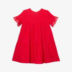 Robe Fille Volants Brodés Rose Catimini -KIALLA Vetements Magasin 0426823 800