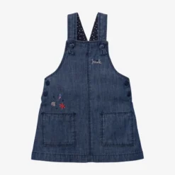 Robe-salopette Bébé Fille Jean Brodé Bleue Catimini