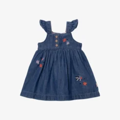 Robe Bébé Fille Jean Brodé Bleue Catimini