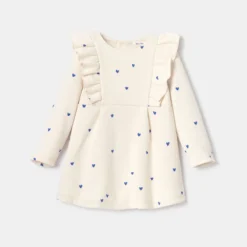 Robe En Molleton Imprimée Cœurs Rose Bébé Fille Absorba