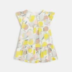 Robe Sans Manches Bébé Fille En Coton Jaune Absorba