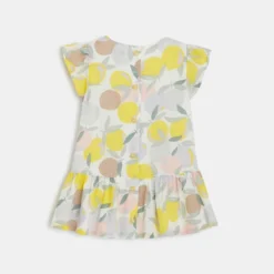 Robe Sans Manches Bébé Fille En Coton Jaune Absorba -KIALLA Vetements Magasin 0427971 800