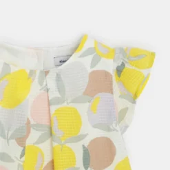 Robe Sans Manches Bébé Fille En Coton Jaune Absorba -KIALLA Vetements Magasin 0427972 800