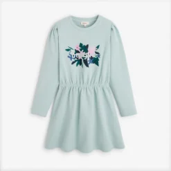 Robe Bleuee Pour Fille En Coton Catimini