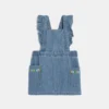 Robe Tablier Bébé Fille En Jean Délavé Bleue Catimini