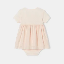 Robe à Manches Courtes Et Bloomer En Coton Bio Rose Naissance Absorba -KIALLA Vetements Magasin 0433522 800
