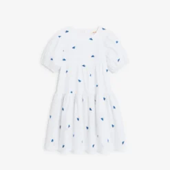 Robe De Cérémonie Fille Blanchehe Imprimée Oiseaux Catimini