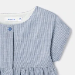Robe Sans Manches En Coton Bio Bleue Bébé Fille Absorba -KIALLA Vetements Magasin 0434670 800