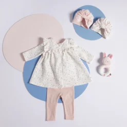 Robe Tissu Fantaisie Bulles Et Legging Rose Naissance -KIALLA Vetements Magasin 0436352 800