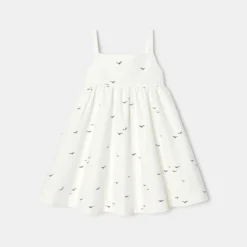 Robe à Bretelles En Coton Bio Blanche Bébé Fille Absorba