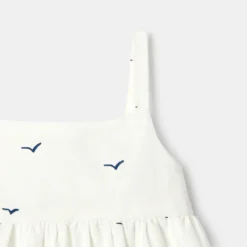 Robe à Bretelles En Coton Bio Blanche Bébé Fille Absorba -KIALLA Vetements Magasin 0437041 800