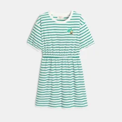 Robe Fille écrue à Rayures Vertees Catimini -KIALLA Vetements Magasin 0437765 800 1