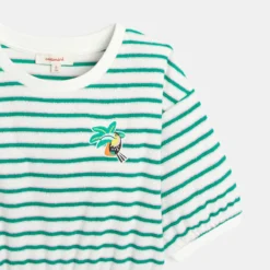 Robe Fille écrue à Rayures Vertees Catimini -KIALLA Vetements Magasin 0437766 800