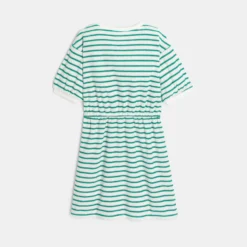 Robe Fille écrue à Rayures Vertees Catimini -KIALLA Vetements Magasin 0437767 800
