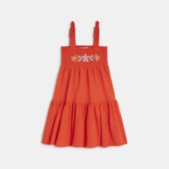 Robe Bébé Fille Rouge Avec Broderies Catimini