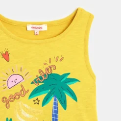 Robe Fille Jaune à Imprimé Tropical Catimini -KIALLA Vetements Magasin 0460144 800