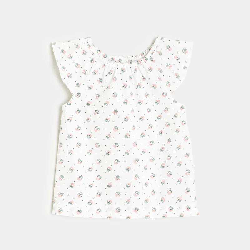 Robe Salopette Et Blouse à Motifs Verte Bébé Fille 3 Robe Salopette Et Blouse à Motifs Verte Bébé Fille – Image 3