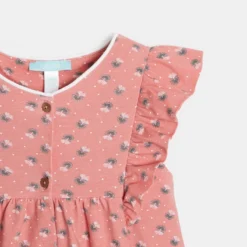Robe Boutonnée à Volants Rose Bébé Fille -KIALLA Vetements Magasin 0460251 800