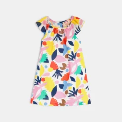 Robe Bébé Fille à Motifs Abstraits Blanche Catimini