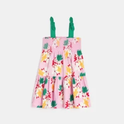 Robe Bébé Fille Rose Fleurs Exotiques Catimini